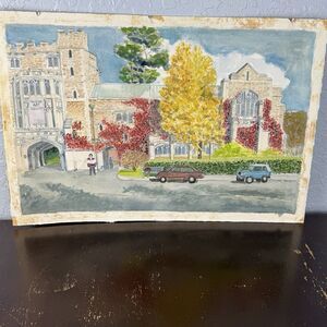 Karl Volk Original Signed Painting With Hidden Painting On Reverse 15x22 Vassar